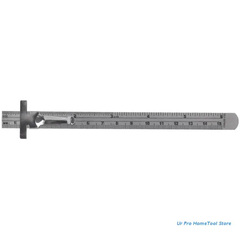 

6" Stainless Steel Pocket Rule Handy Ruler with inch 1/32” mm/metric Graduations