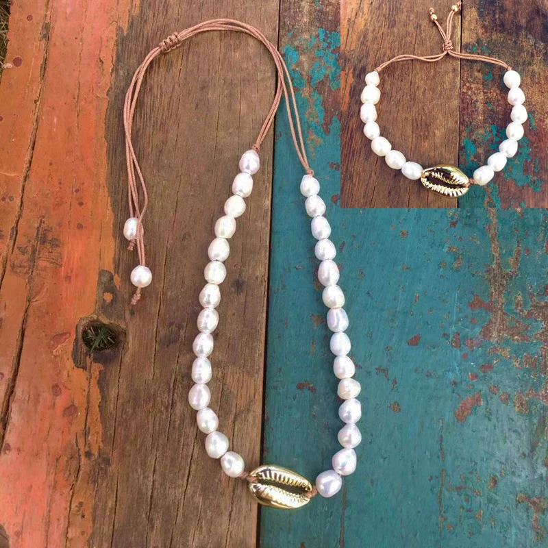 Оригинальный перламутровый ювелирный набор KBJW ожерелье/браслет/Комплект