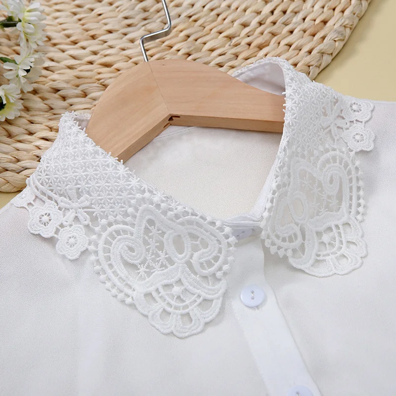 

Vintage White Fake Collars for Women Detachable Collars Female False Collar Lapel Shirt Half Blouse Removable Nep Kraagie