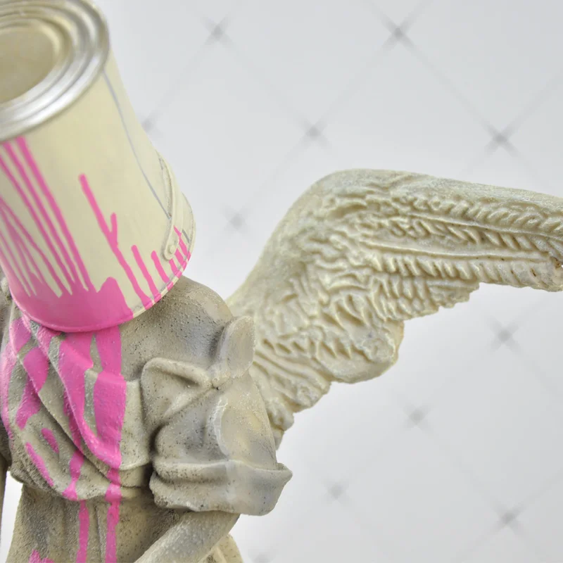 Оригинальная поддельная скульптура Бэнкси для рисования Железный Ковш ангел