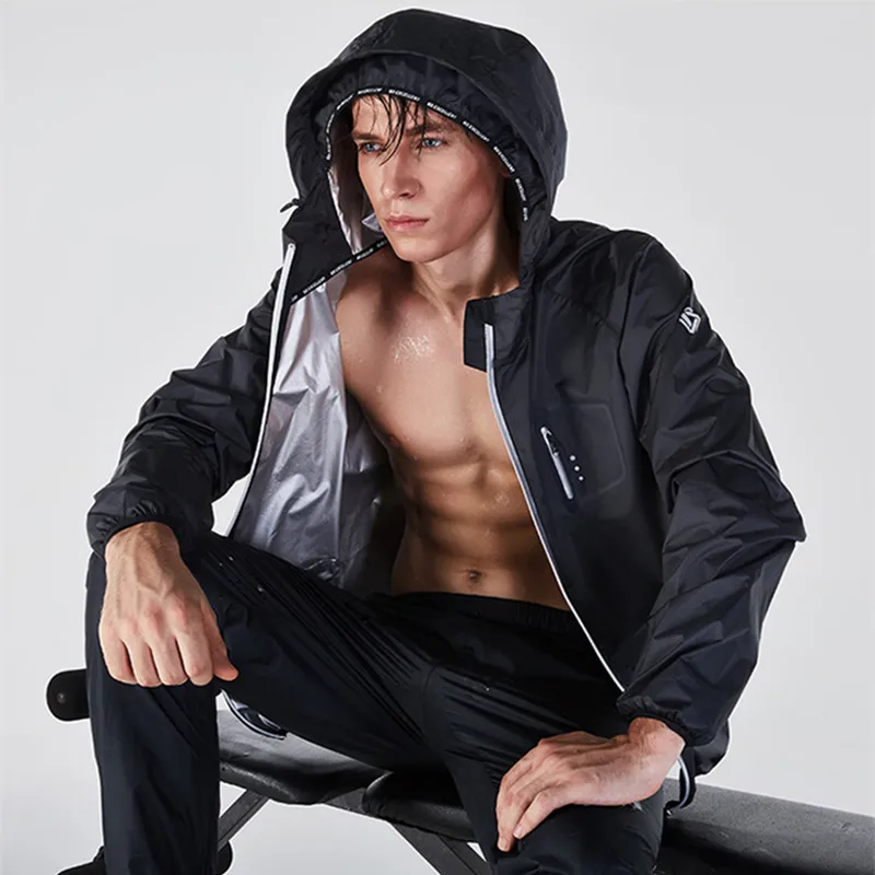 

2021 Men Women Sportswear Set Gym Clothing Running Workout Outfit Fitness Training Lose Weight Hot Sweating Sauna Sports Suit