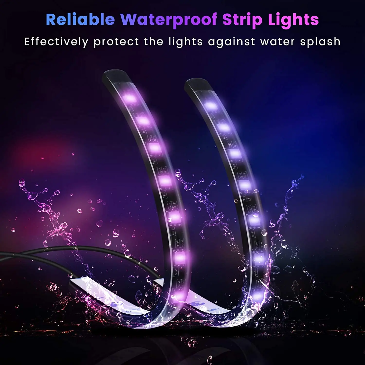 

4 in 1 LED Car Interior Decoration Light Strip Bluetooth APP Control RGB Car Atmosphere Ambient Lamp Light USB Charge Waterproof