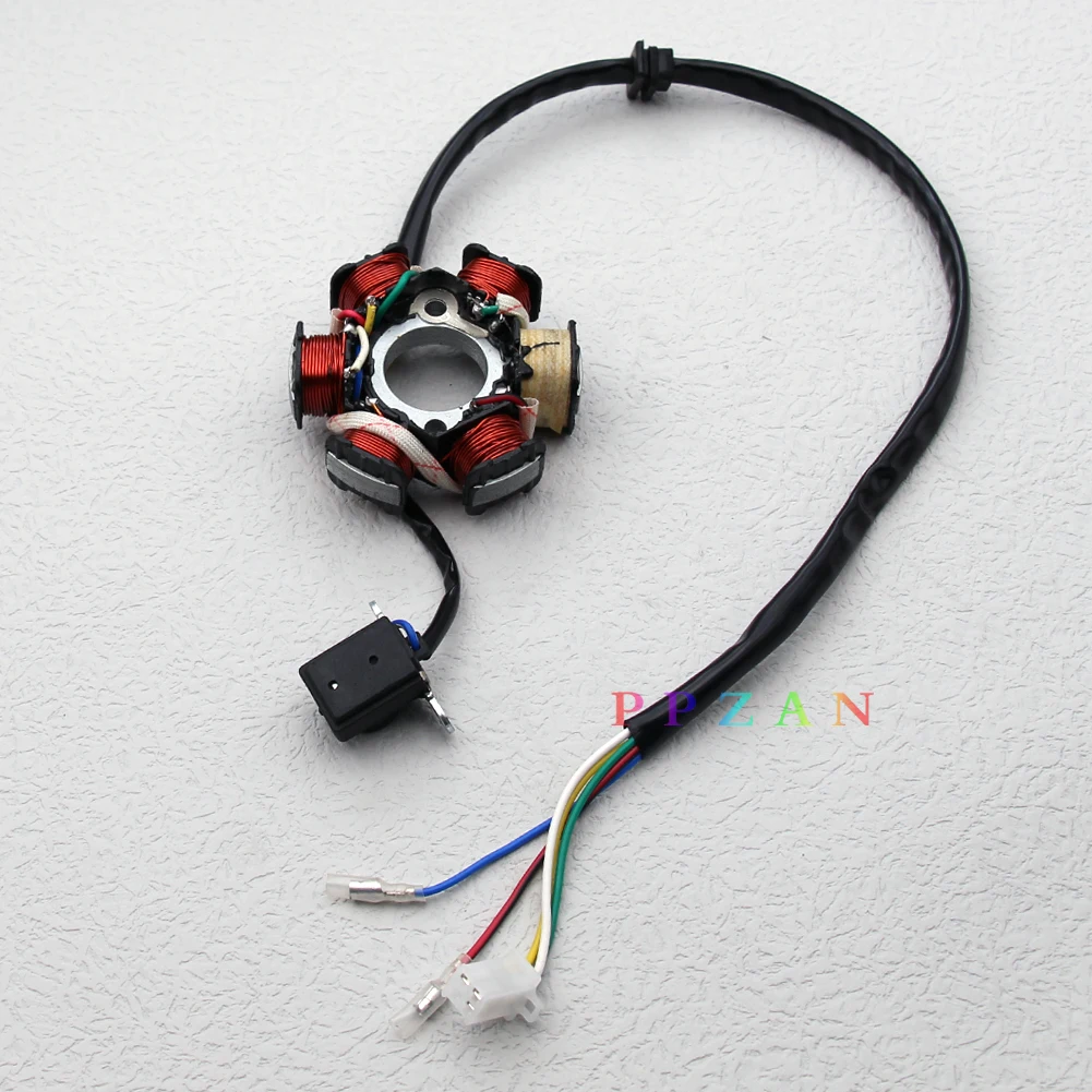 6-полюсная катушка двигателя статора Magneto для GY6 50cc 110cc 125cc 150cc скутера мопеда ATV TAOTAO