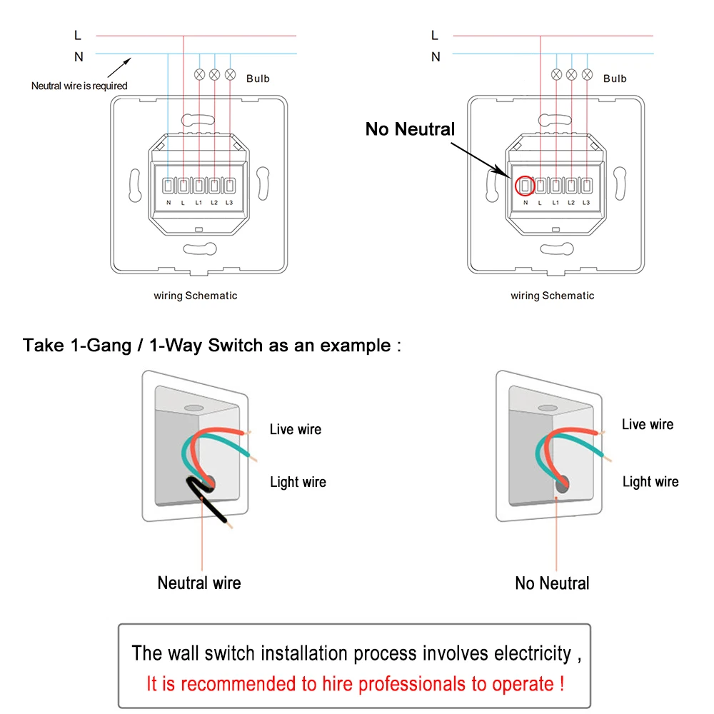Выключатель Smart Life Tuya/ZigBee настенный выключатсветильник голосовым управлением