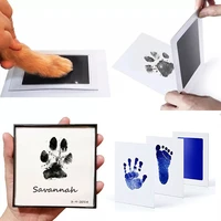 diy contactless stamp pad blue green black red safe and non toxic pet dog cat baby handprint or footprint ink pad