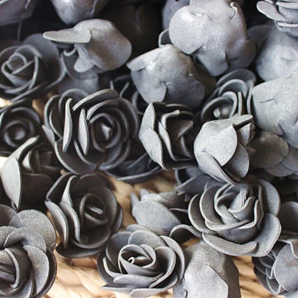 

500Pcs/Bag Solid Color PE Foam Rose Artificial Flower For DIY Splicing Lollipop Doll Bear Shape Wedding Party Wreath Decoration