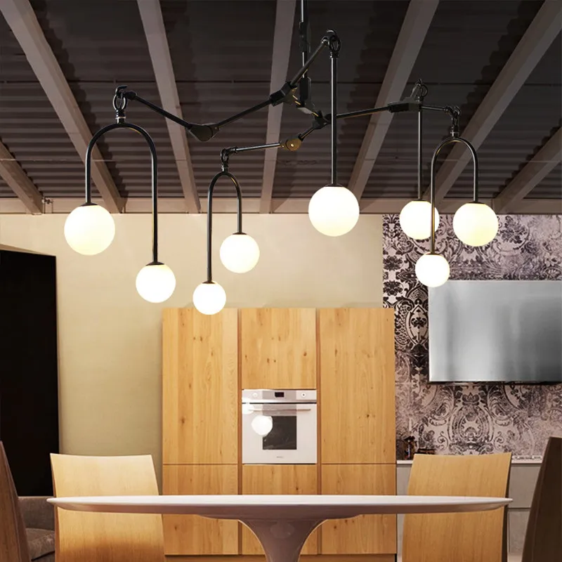 Новый стиль белый стеклянный светодиодный подвесной светильник в форме паука