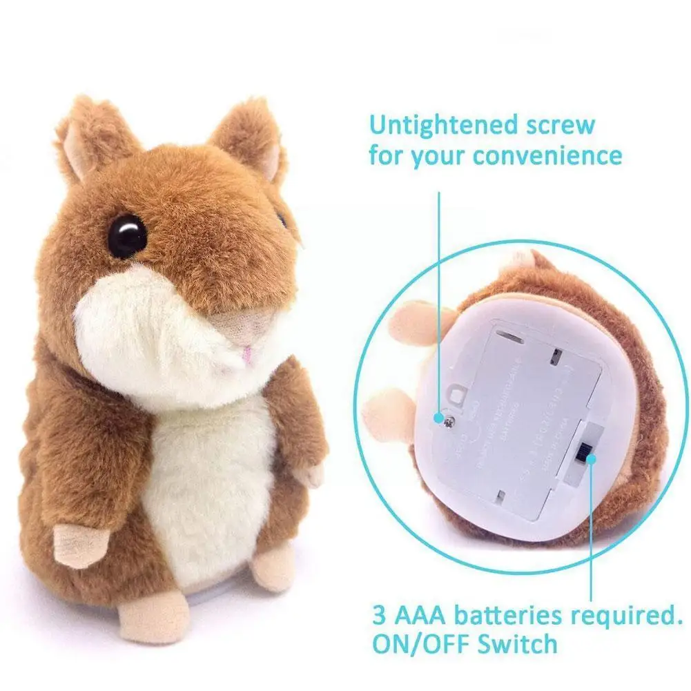 

15cm Talking Hamster Mouse Pet Plush Toy Cute Soft Toy Speak Talking Funny Recorder Imitate Hamster Animal Kids Doll Gifts U0S0