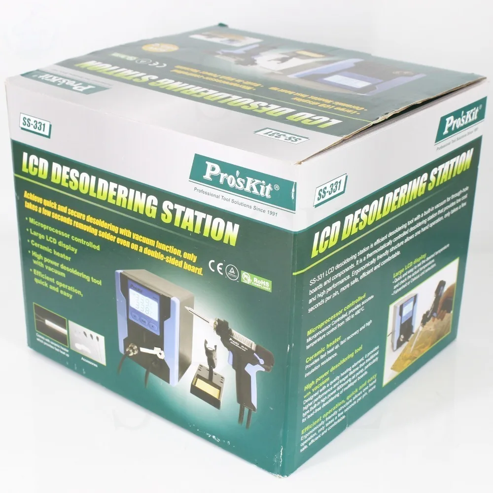 Pro'sKit SS-331H ESD lcd цифровой BGA всасывающий Электрический абсорбирующий пистолет Электрический вакуумный насос для распайки припоя присоска пистолет