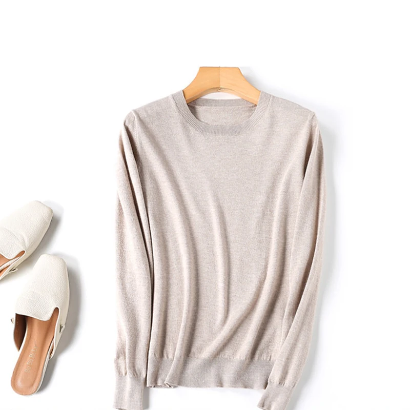solid basic sweaters women knitted pullovers 2020 autumn casual jumper o neck plus size loose office ladies jersey mujer | Женская