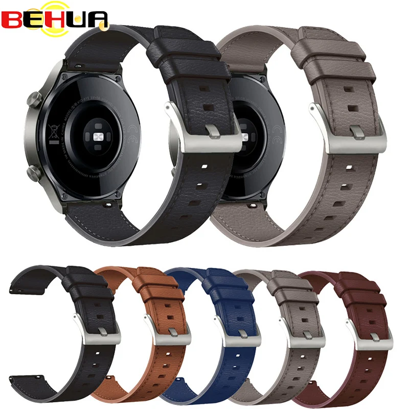 

BEHUA Genuine Leather Strap 22mm Watchband For Huawei Watch GT2 Pro GT Active GT 2 46mm 2e Wristband Smartwatch Bracelet Correa
