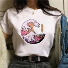 Летняя красивая футболка с принтом солнца, женская футболка с графическим рисунком 90-х, топы в стиле Харадзюку, футболка, Милая футболка с коротким рукавом в виде животного, женские футболки