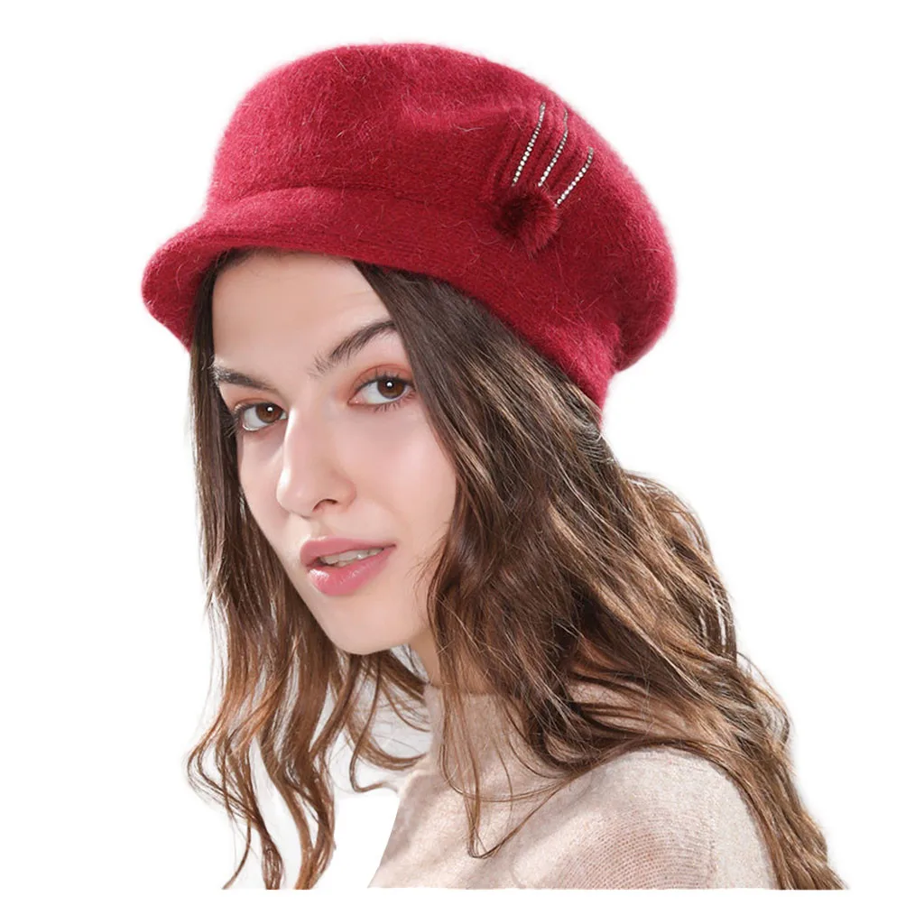 SAGACE Женская мешковатая теплая вязаная крючком Зимняя шерстяная Лыжная шапка с