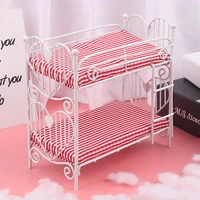 112 cute mini dolls house toy two layer bed furniture toys dollhouse accessories pretend play for girl gift