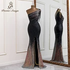 Женское вечернее платье на одно плечо, черное или белое платье для выпускного вечера