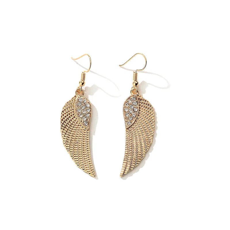 Европейская и американская мода сплав кристалл серьги в виде крыльев Ангела |