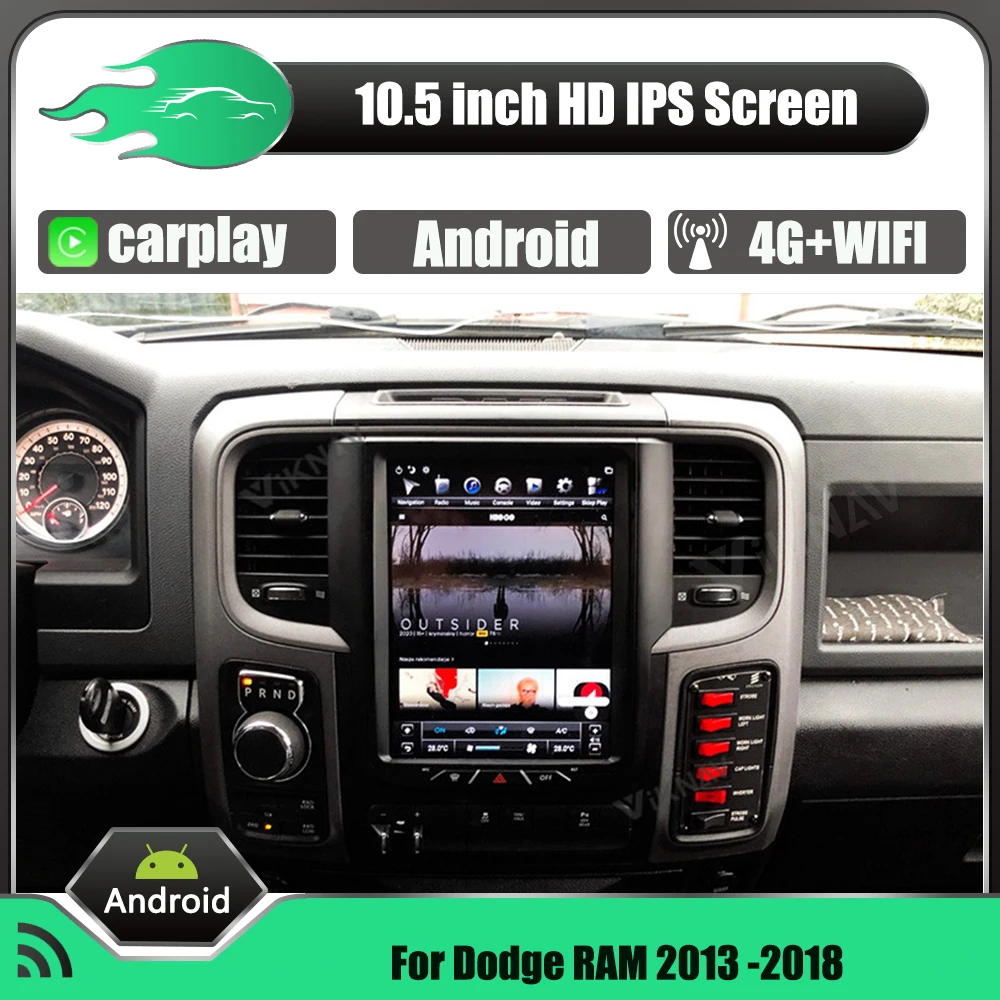 

10,5 дюймовый Android автомобильный GPS-навигатор стерео радио для Dodge RAM 2013-2018 вертикальный IPS экран мультимедийный плеер головное устройство
