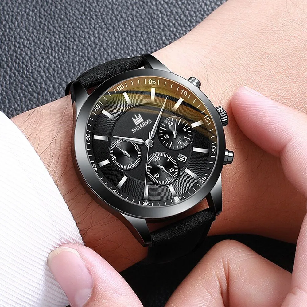 

2021 Relogio Masculino Watches Men Fashion Sport Stainless Case Leather Strap Watch Quartz Business Wristwatch Reloj Mujer