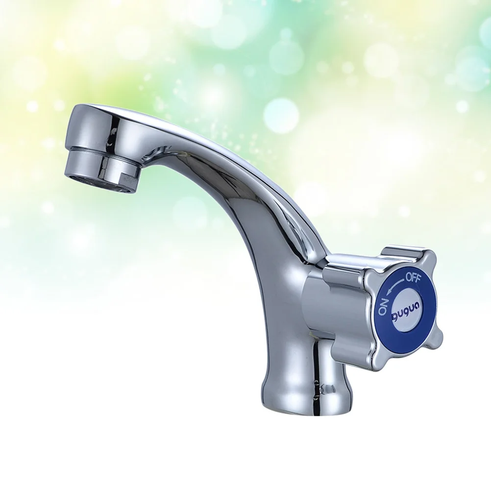 

Single Cold Water Copper Water Basin Washbasin Gravity Side Open Basin Faucet(Silver)