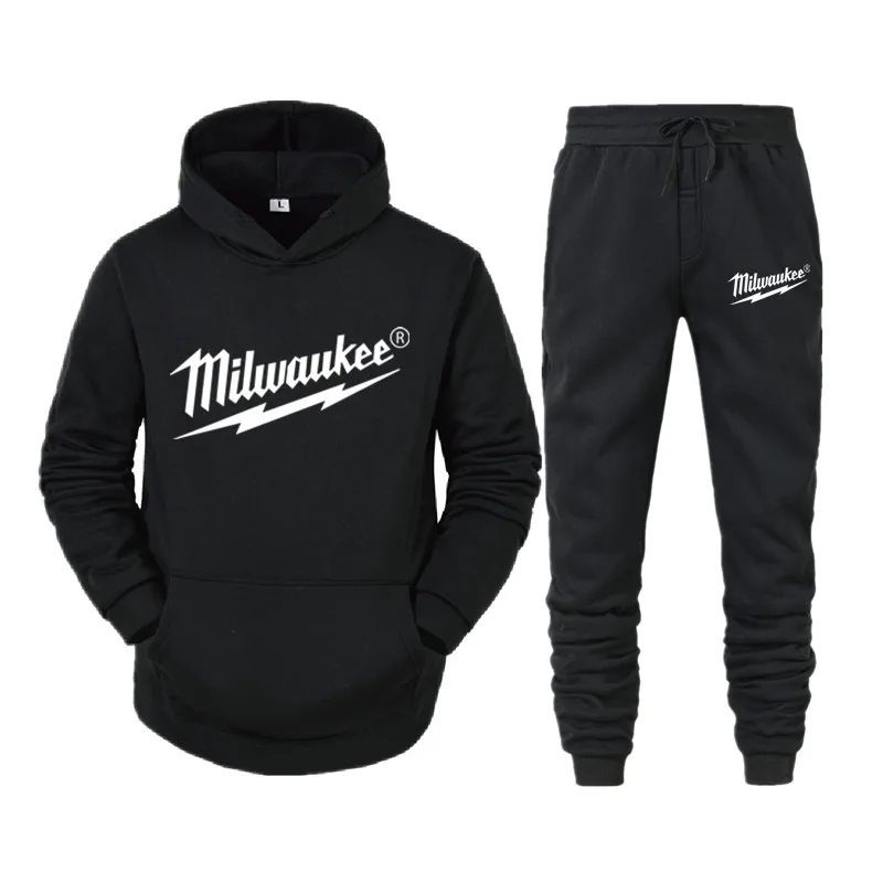 

2021 new casual sportswear men's Pullover set Hoodie + pants two piece printed Hoodie sportswear men's suit sanitary