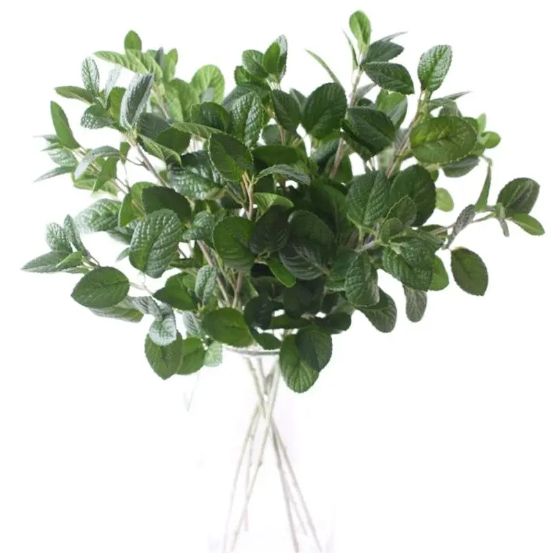 

Искусственные листья перечной мяты с одним стеблом, искусственная зелень для свадебной цветочной композиции, декоративные цветы для стола