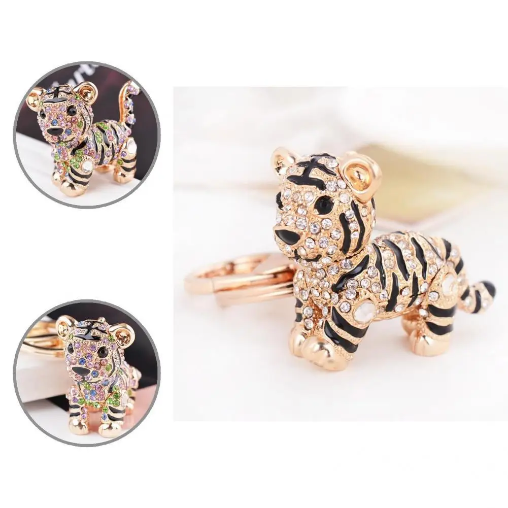 

Fashion Animal 3D Tiger Shape Keyring Key Chain Durable Electroplating Technology