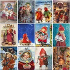 Алмазная живопись с мультяшным Санта-Клаусом, полноразмерная и круглая вышивка, мозаика 5D, домашний декор, вышивка крестиком, Рождество