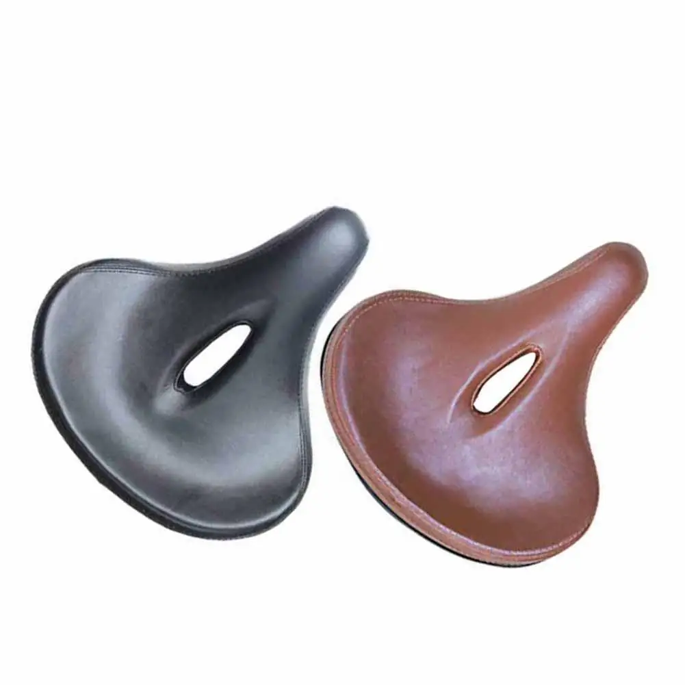

Cycling Wide Comfort Faux Leather Bike Bicycle Saddle Seat With Backrest Support Bicycle Accessories Replacement PartsW