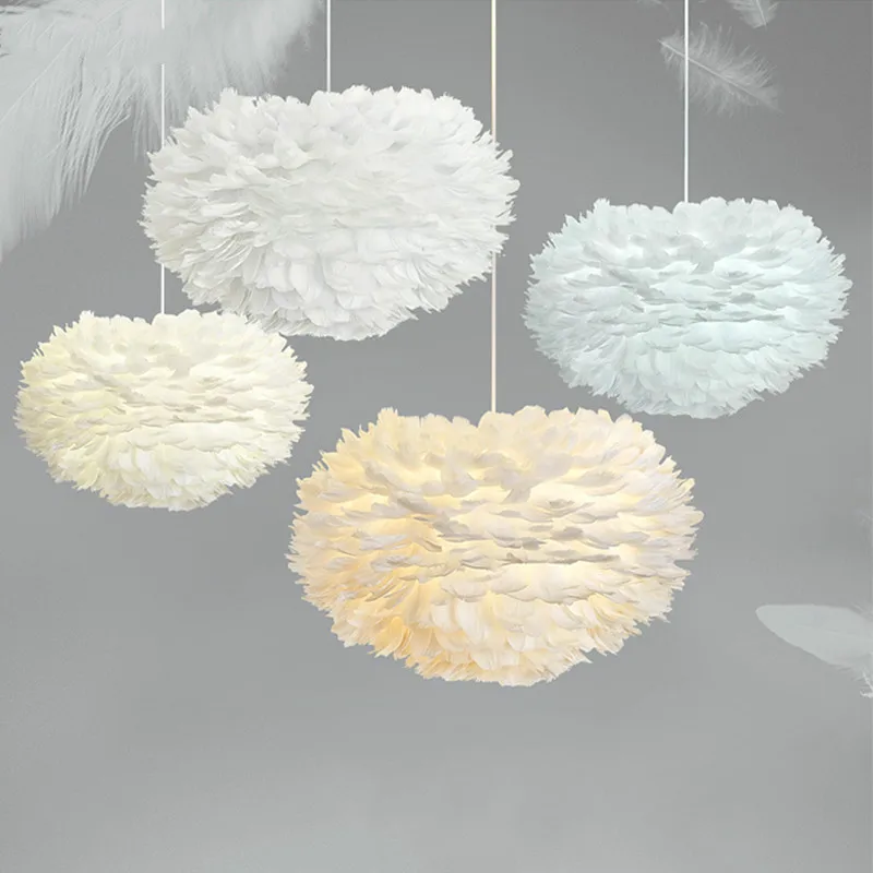 Современные подвесные светильники лампа с перьями Подвесная для спальни
