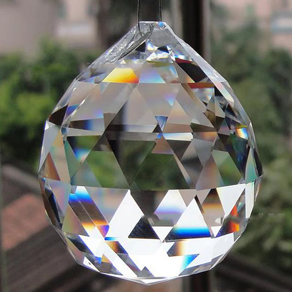 

50mm Clear Faceted Glass Crystal Prisms Balls For Chandelier Parts Crystal Suncatcher Hanging Pendants For Lamps Decoration