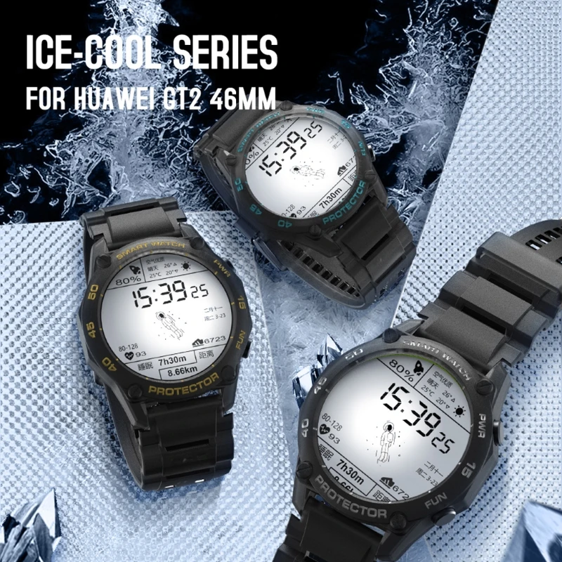 

Fashion Case Protector Compatible with -HUAWEI GT2 Smart Watch, Ultra Thin TPU Protective Cover Crystal Clear Muticolors