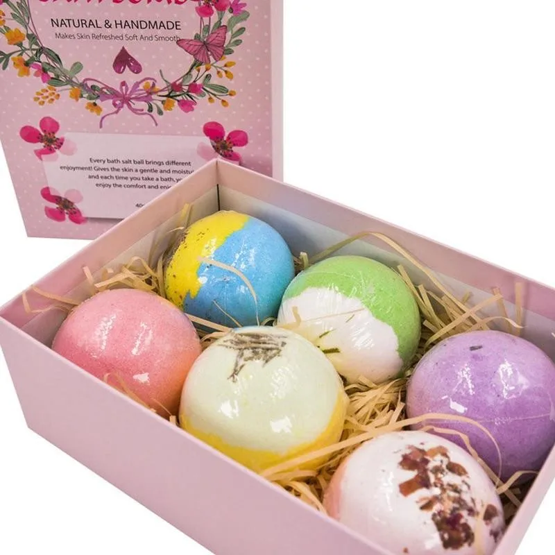 

6pcs Bath Bomb Body Stress Relief Bubble Ball Handmade SPA Stress Relief Salts Bath Bombs Moisturize Shower Cleaner