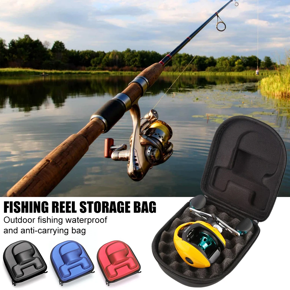 

Baitcasting Reel Storage Bag Waterproof EVA Hard Shell Protector Sponge Padded Lining Fishing Reel Protective Case