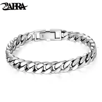 zabra real 925 sterling silver bracelet mans 8mm width link rock fashion chain bracelets for man jewelry gift