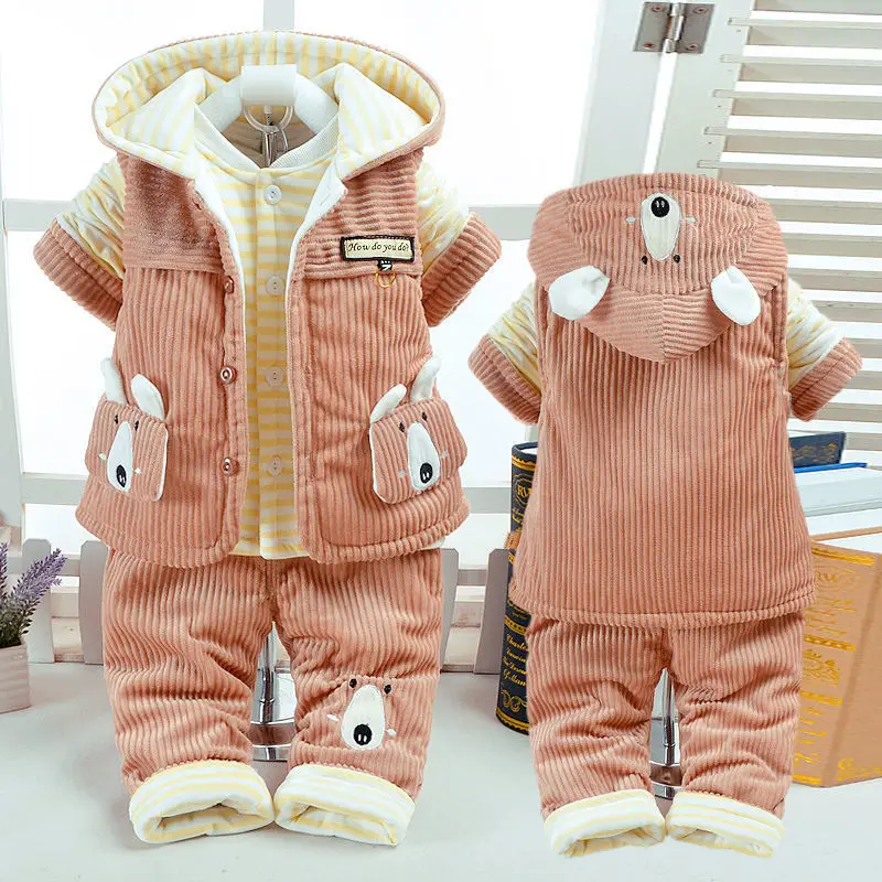 2019 г. Модный зимний костюм для маленьких девочек сохраняющий тепло Одежда