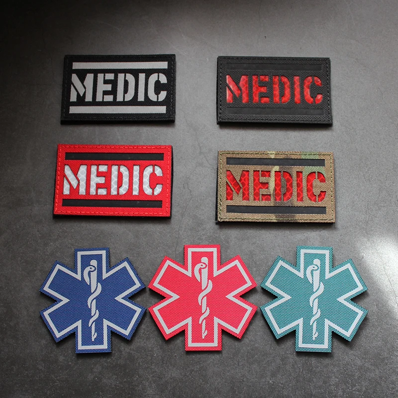 Медицинский спасательный значок на липучке ИК светоотражающий нейлоновый