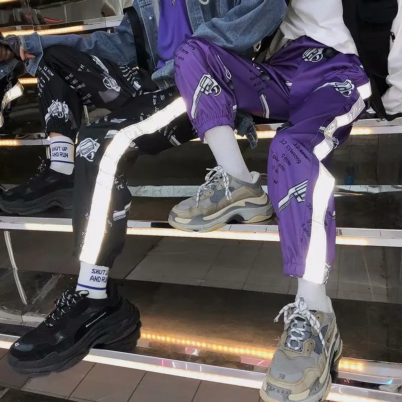 Мужские брюки-карандаш в стиле хип-хоп повседневные штаны с графическим принтом