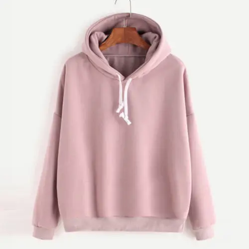 Trendy Women clothes solid long sleeve casual Sweatshirts Ladies cotton Hooded Pullover Tops one pieces
