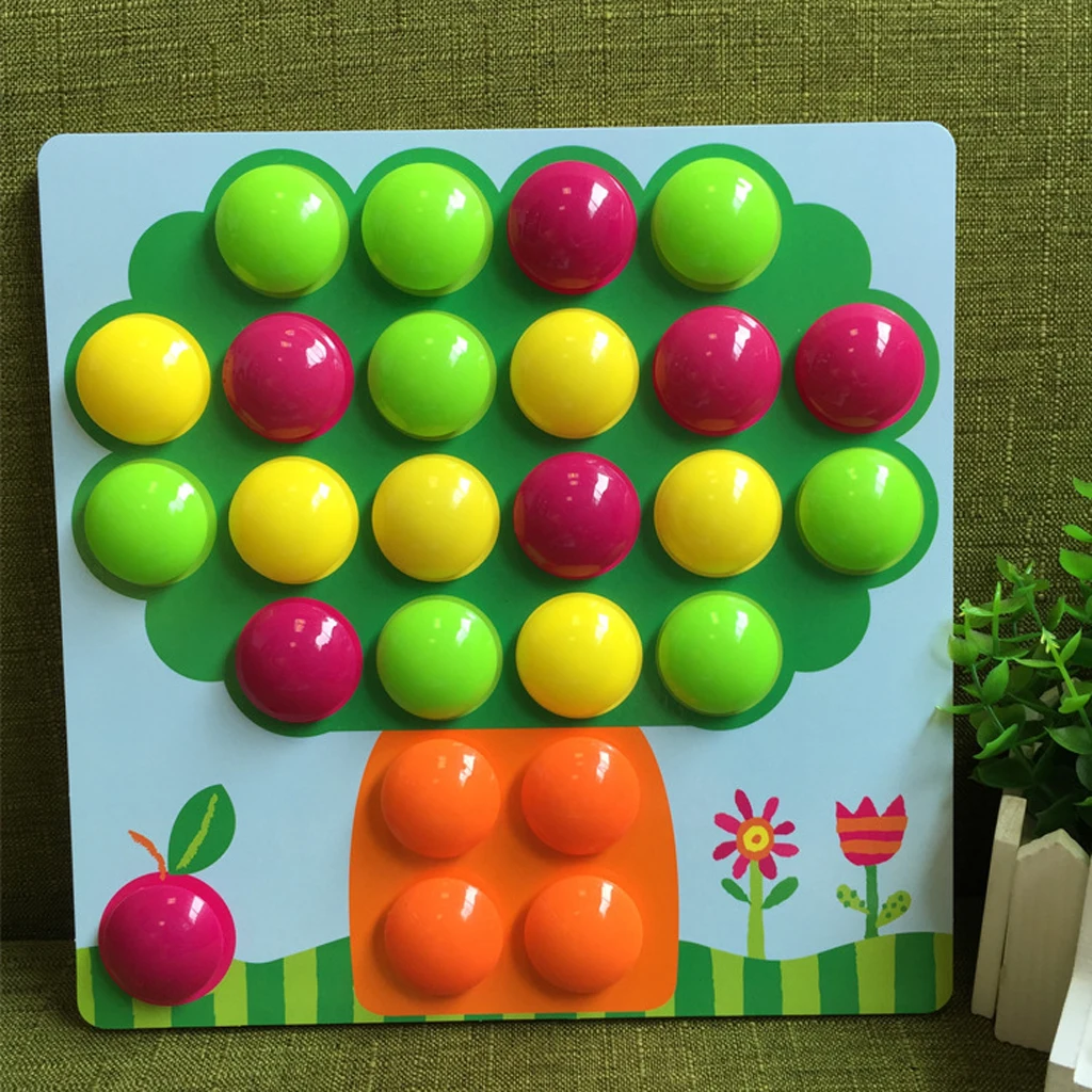 

3D Puzzles for Children Creative Mosaic Mushroom Buttons Art Assembly Kids