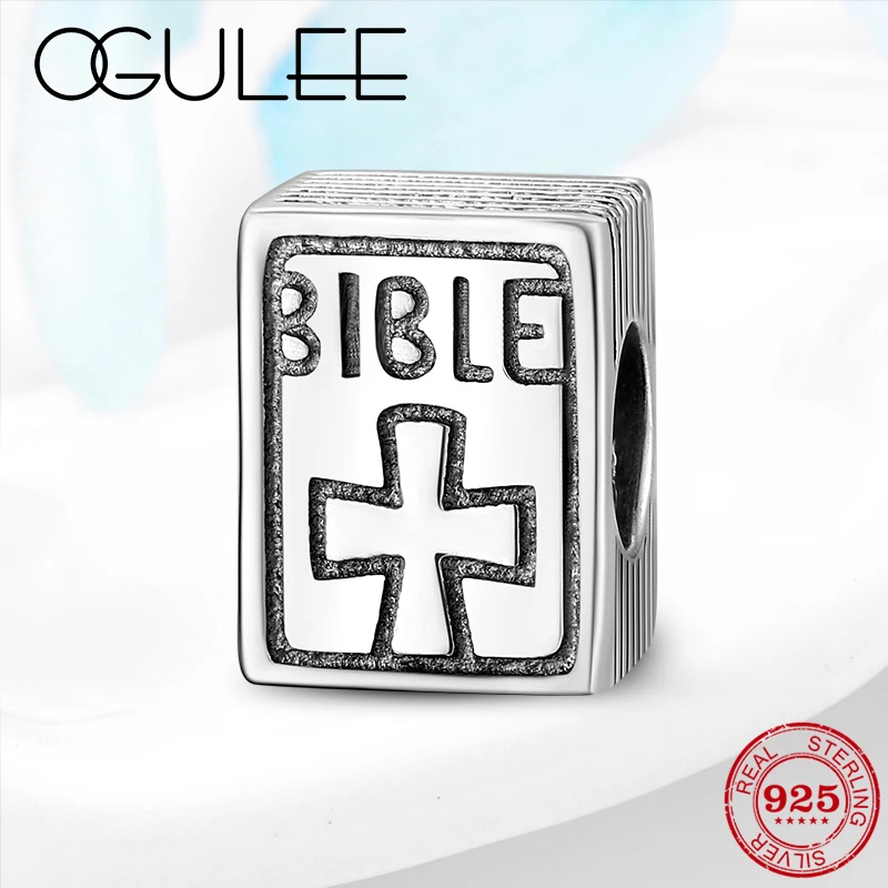 100% настоящая 925 пробы серебро Божья Библейская вера книга Крест Бусы амулеты
