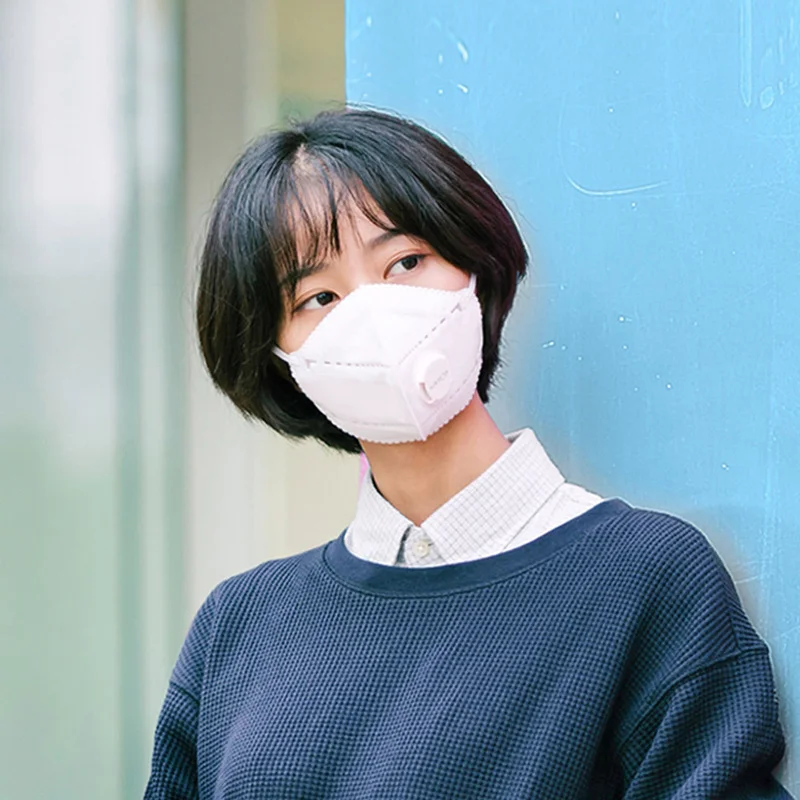

4 Pieces Air Valve Dust Mask Portable Wear PM2.5 Anti-haze Mask Adjustable Ear Hanging Comfortable Mask