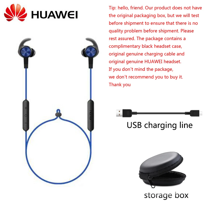 Новинка, huawei Honor xsport AM61, наушники, Bluetooth, беспроводное соединение с микрофоном, в ухо, стиль, зарядка, легкая гарнитура для iOS, Android - Цвет: AM61-be-NR