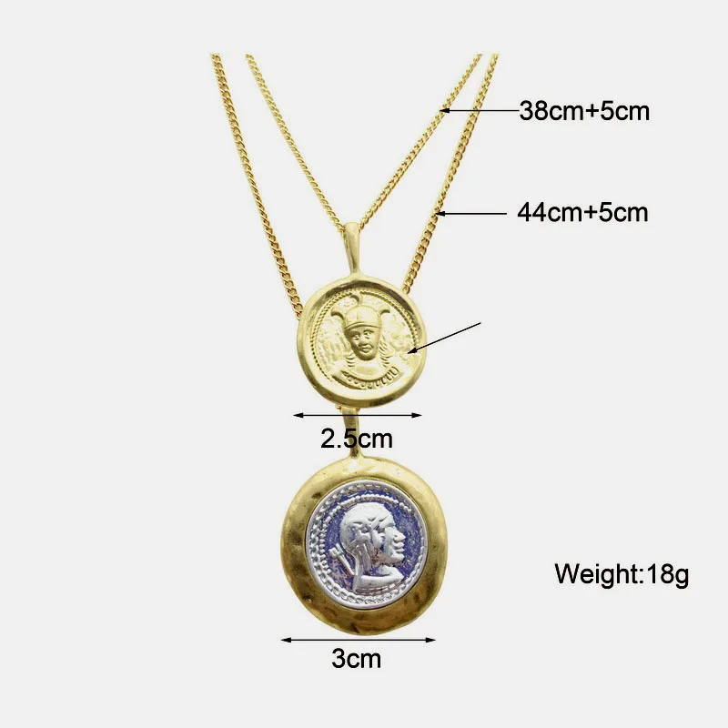 Женское винтажное ожерелье F.J4Z с подвеской в виде римских монет аксессуары |