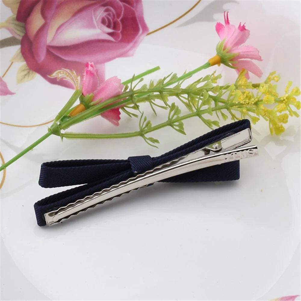 Заколки для волос с бантом женские простые зажимы из ткани и перекрестной лентой