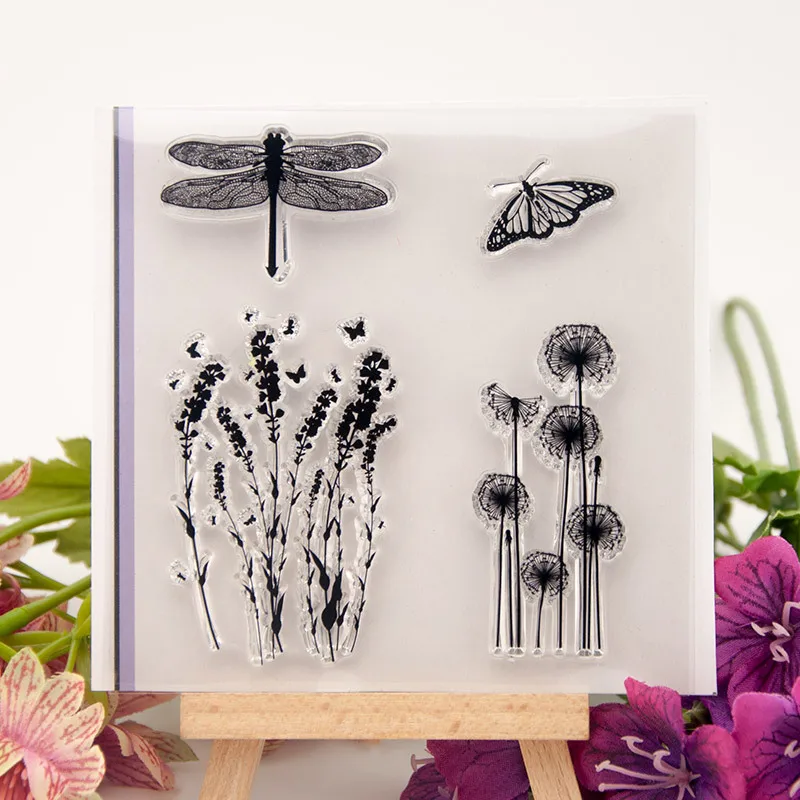 

Dragonfly Vintage Clear Stamp for Scrapbooking Transparent Stamps Silicone Rubber DIY Photo Album Decor Arts Crafts