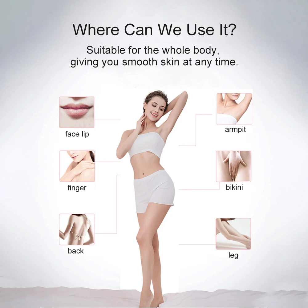 

206B Laser Epilator IPL Hair Removal Machine Facial Epilator for Women Female Photoepilator Armpit Bikini Trimmer Safe