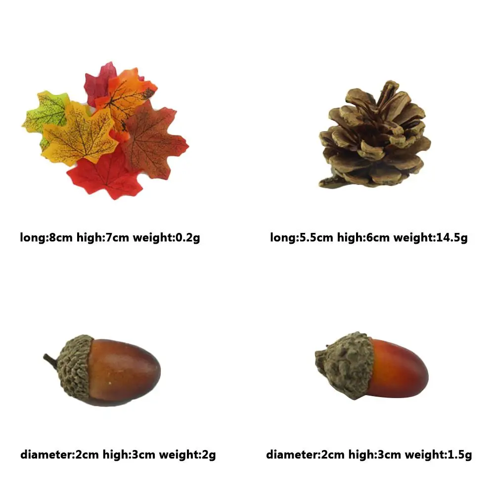 

166pcs Artificial Autumn Mini Pumpkin Pinecones Leaves Acorns Berries Ornament Kit For Halloween Thanksgiving Decoration
