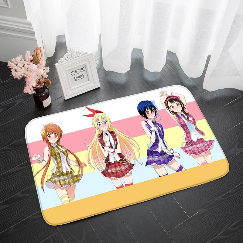 Добро пожаловать Nisekoi Kawaii кухонный коврик для дома, прихожей, гостиной, ковер для комнаты девочки, милый коврик для ванной в помещении 40x60, Забавный коврик для входной двери