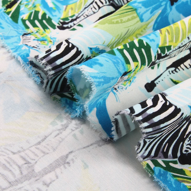 

Cotton Fabric for Dress Retro and wind Zebra Printed Pattern Sewing DIY Handmade Patchwork Cloth