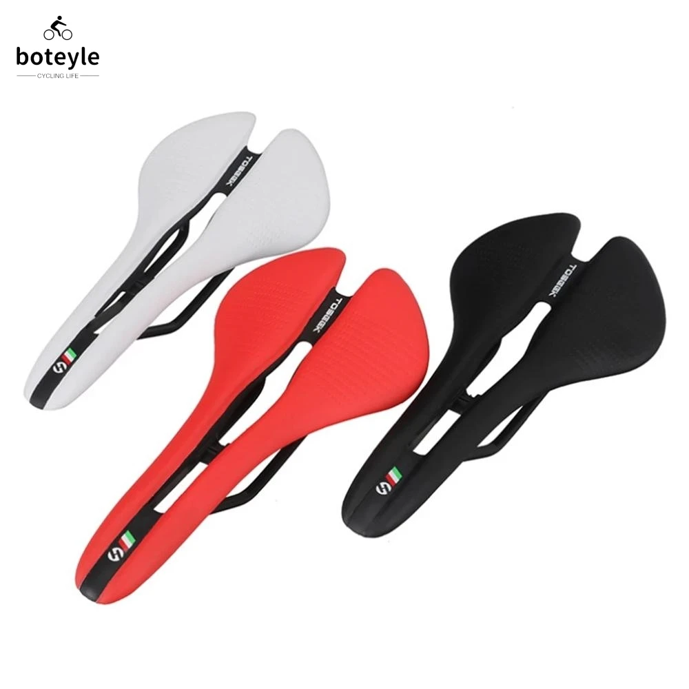 Bicycle Carbon Fiber Seat Red White And Black Tri-Color Car Seat Ultralight Mountain Bike Saddle Road Bicycle Seat Accessories